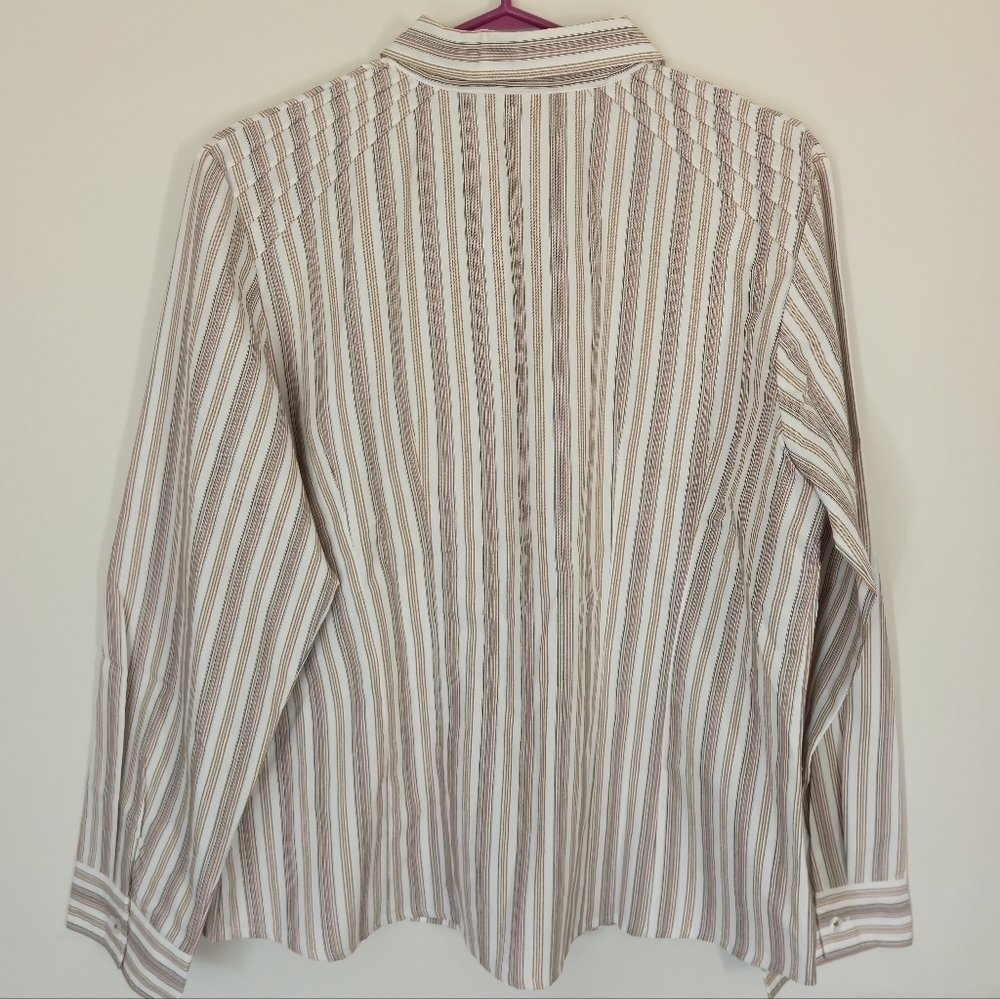 FDJ French Dressing 16 Striped Button Down Shirt Tailored Professional Classic - Picture 10 of 16